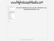 Tablet Screenshot of highclasspinballs.com